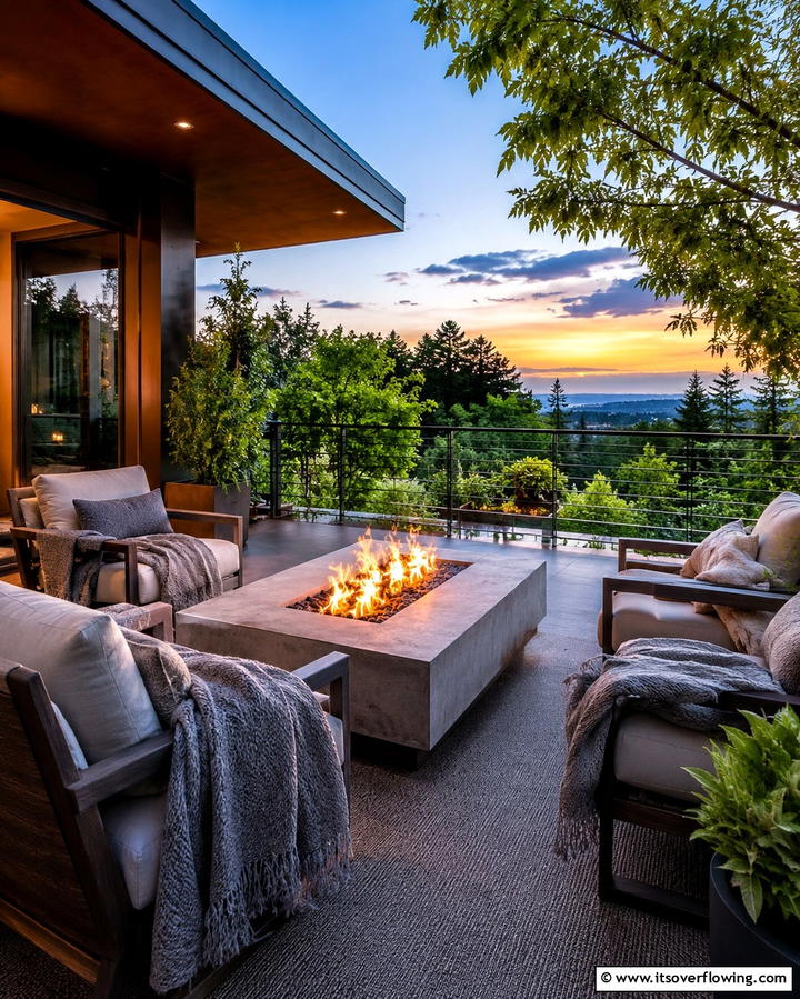 Cozy Fire Pit Area - 25 Large Balcony Ideas for Stunning Outdoor Spaces