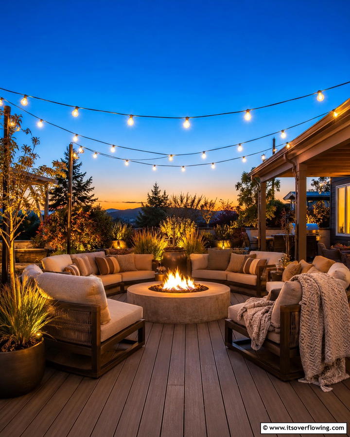 Cozy Fire Pit Area - 25 Deck Decorating Ideas for a Stunning Outdoor Space