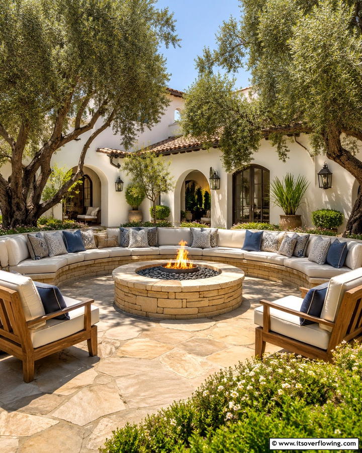 Cozy Fire Pit Areas - 25 Spanish Courtyard Ideas for a Mediterranean Oasis