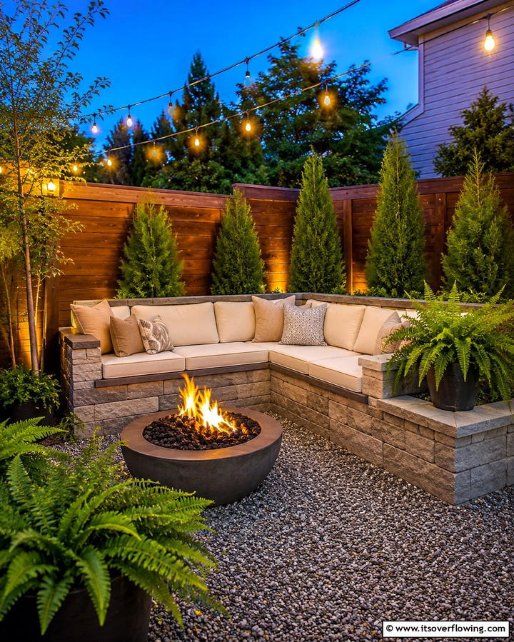 Cozy Fire Pit Corner - 25 Small Backyard Patio Ideas for a Relaxing Outdoor Oasis