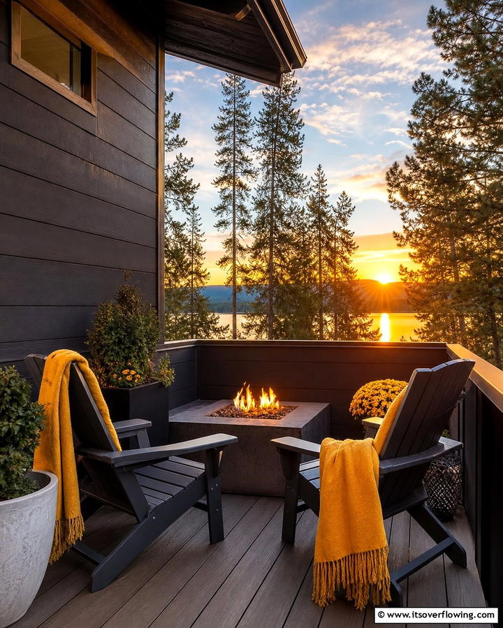 Cozy Fire Pit Corner - 25 Small Deck Ideas to Maximize Your Outdoor Living Space