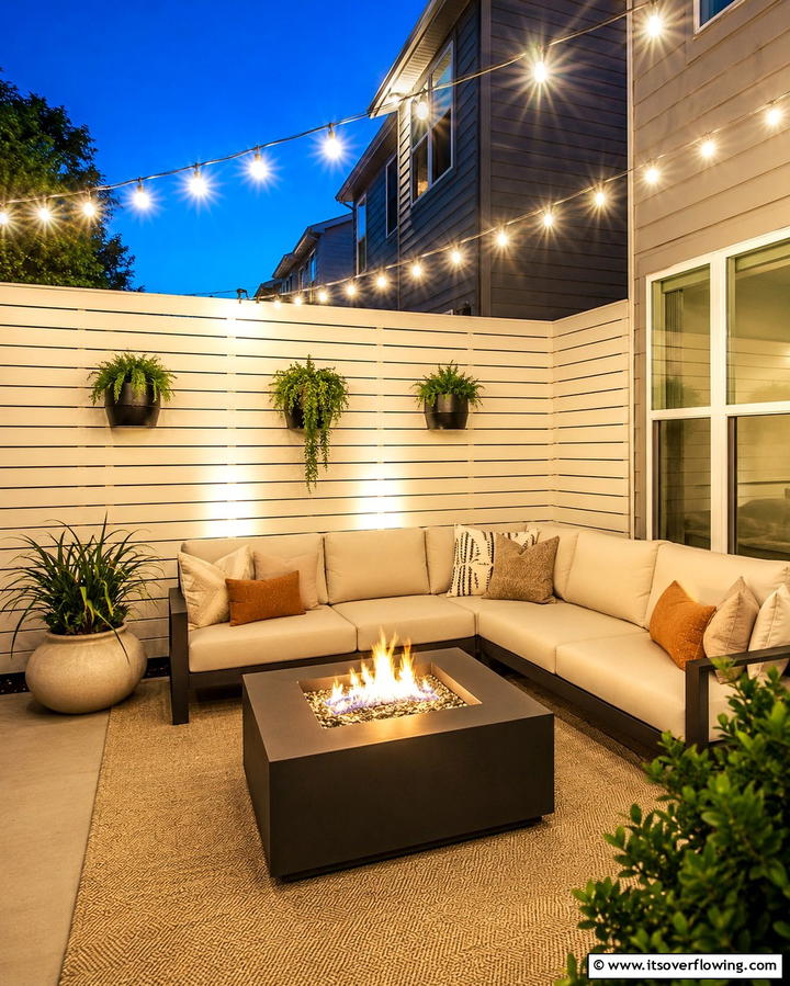 Cozy Fire Pit Corner - 30 Space-Saving Townhouse Backyard Design Ideas