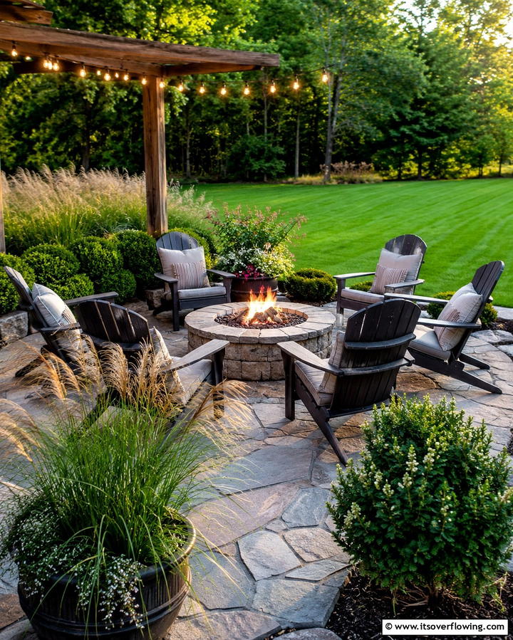 Cozy Fire Pit Corner - 20 Creative L-Shaped Backyard Ideas for Small Spaces