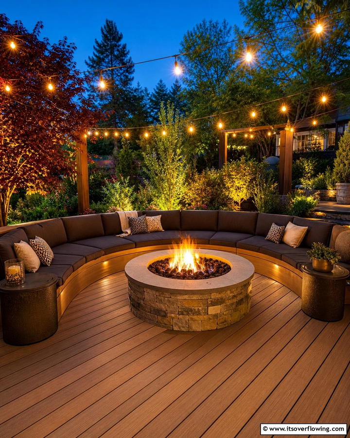 Cozy Fire Pit Deck - 21 Backyard Deck Ideas to Elevate Your Outdoor Living Space