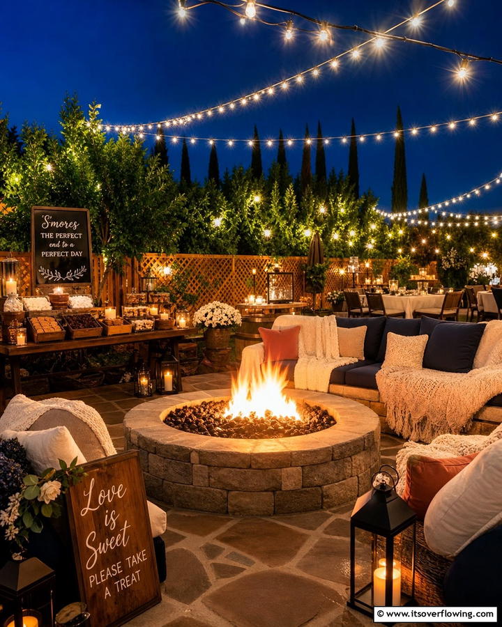 Cozy Fire Pit Evening - 21 Backyard Wedding Ideas for a Magical Outdoor Celebration