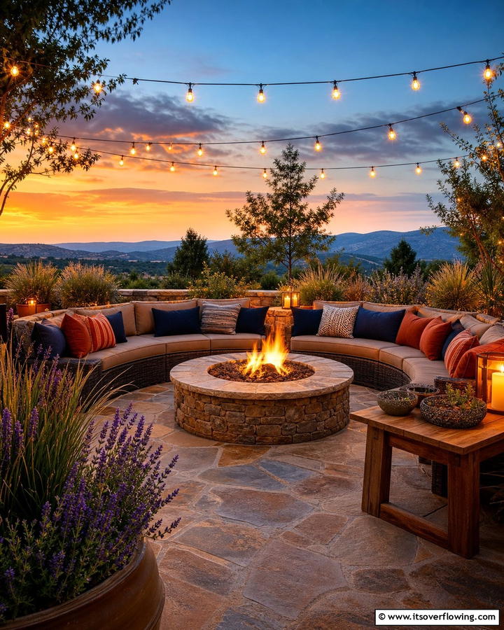 Cozy Fire Pit Gathering Spot - 21 Outdoor Living Room Ideas for Relaxation & Entertaining