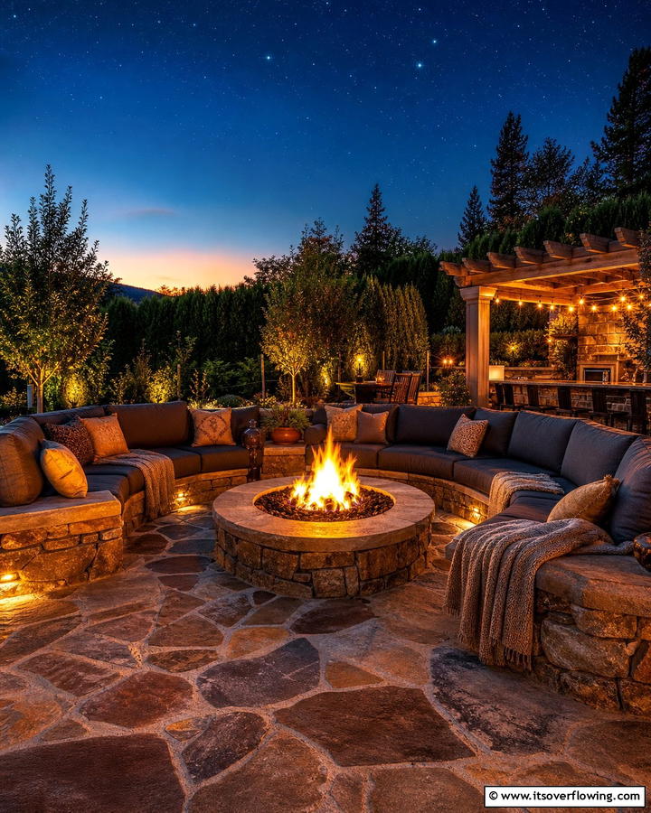 Cozy Fire Pit Lounge - 21 Backyard Decor Ideas for Inviting Outdoor Entertaining