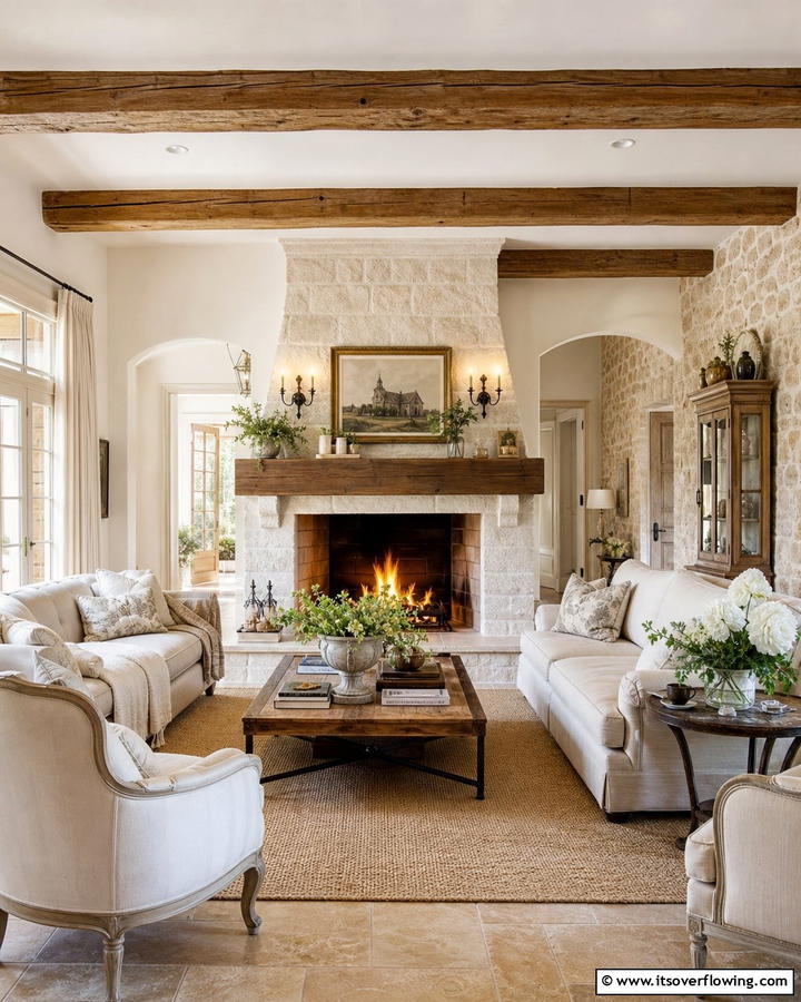 Cozy Hearth Ambiance - 21 French Country Living Room Ideas for Rustic Elegance