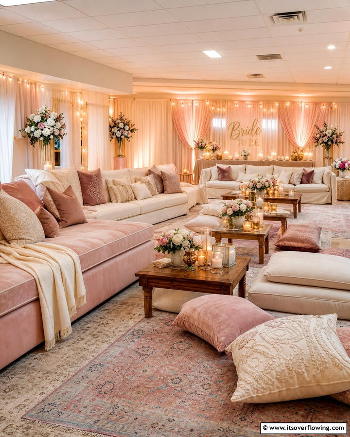 Cozy Indoor Lounge Wedding Shower - 21 Fun Wedding Shower Ideas to Celebrate the Couple