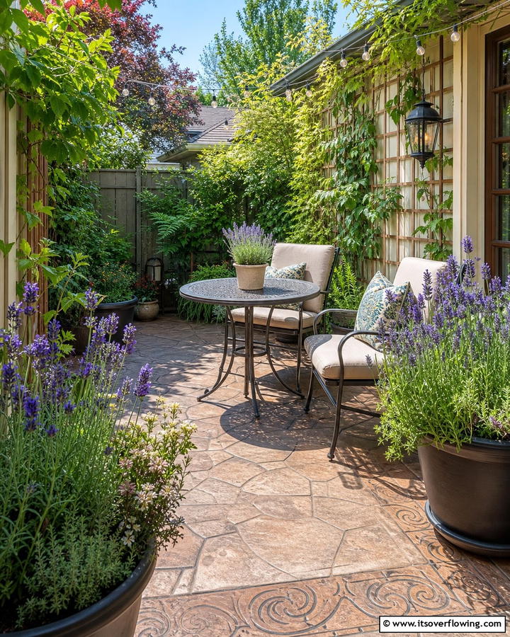 Cozy Intimate Spaces - 21 Stamped Concrete Patio Designs to Elevate Outdoor Spaces