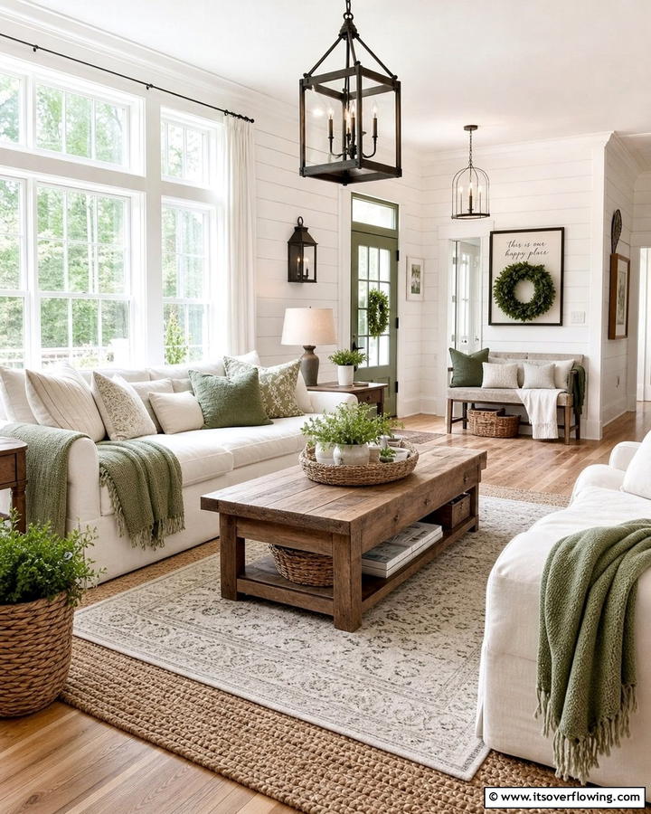 Cozy Living Room Retreat - 21 Farmhouse Decor Ideas to Add Rustic Charm