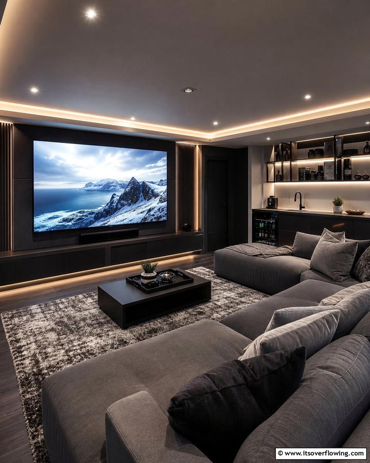 Cozy Media Lounge - 21 Spare Room Conversion Ideas for Multifunctional Use