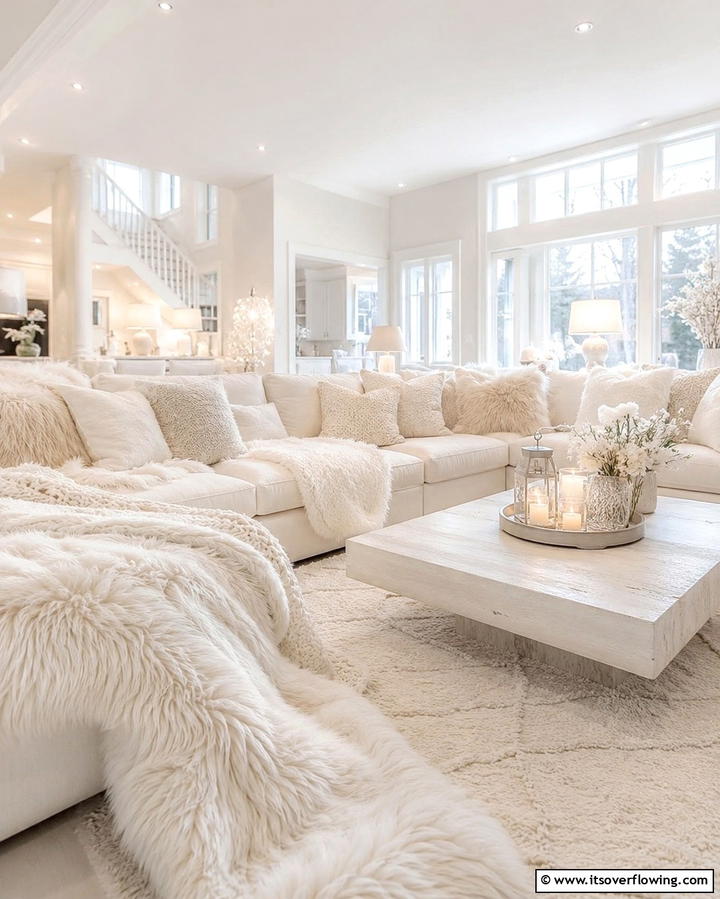 Cozy Monochromatic Layers - 25 Monochromatic Living Room Ideas for a Sleek Look