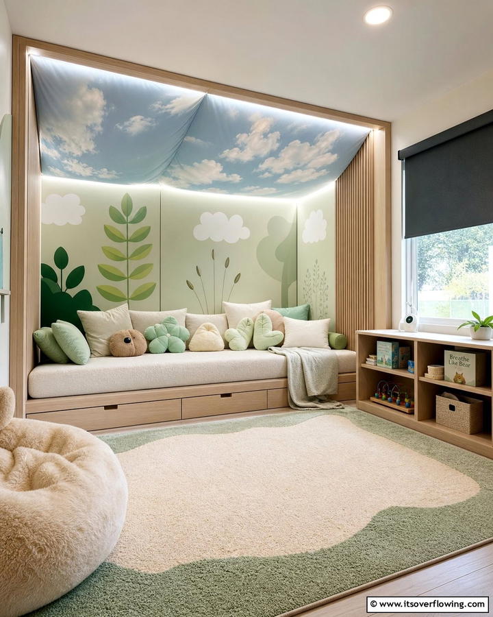Cozy Nap and Relaxation Nook - 21 Playroom Ideas for Creative & Organized Kids Spaces