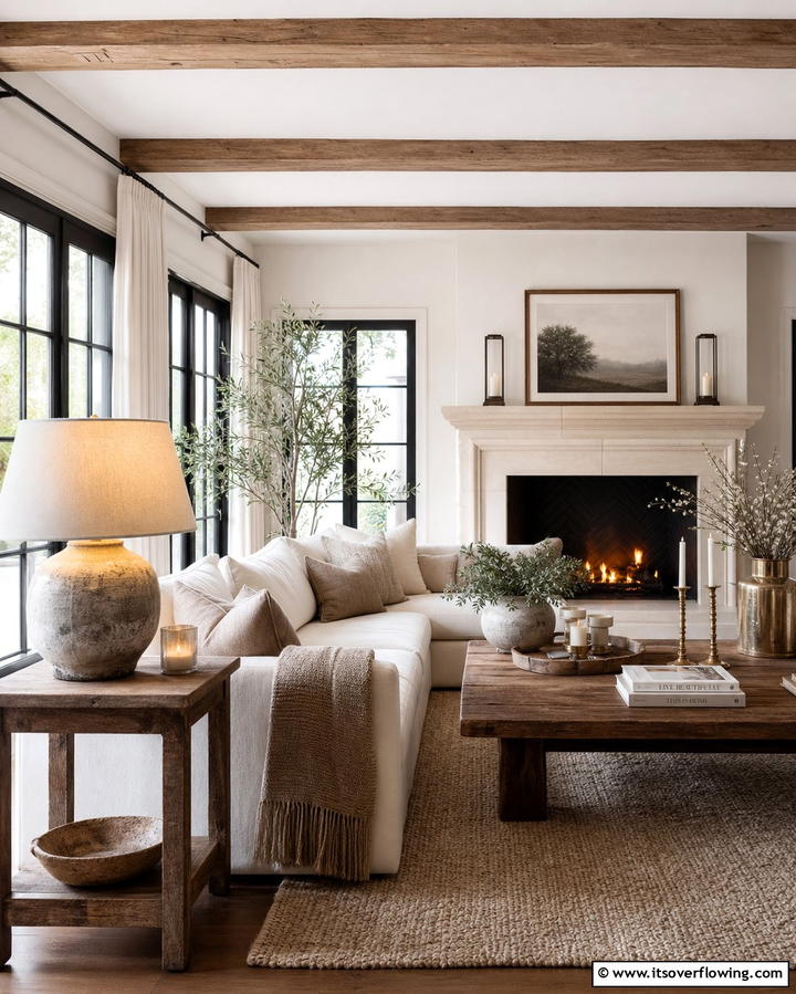 Cozy Neutral Living Rooms - 25 Nancy Meyers Interior Design Ideas- Timeless & Elegant