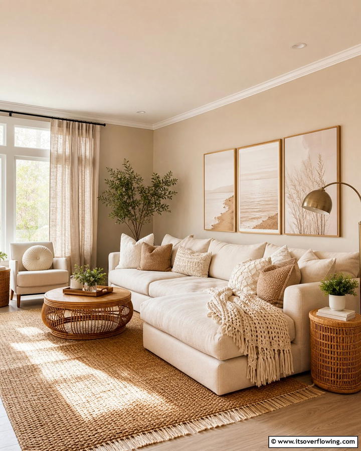 Cozy Neutral Retreat - 30 Beige Couch Living Room Ideas for Neutral Elegance