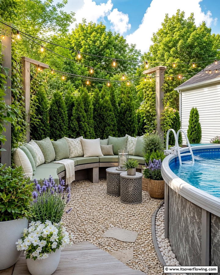 Cozy Nook Poolside Design - 21 Above-Ground Pool Deck Ideas for Backyard Fun
