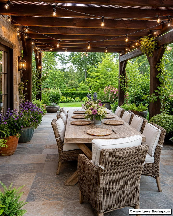 Cozy Outdoor Dining with Pergola - 21 Pergola Patio Designs for Structured Outdoor Shade Solutions