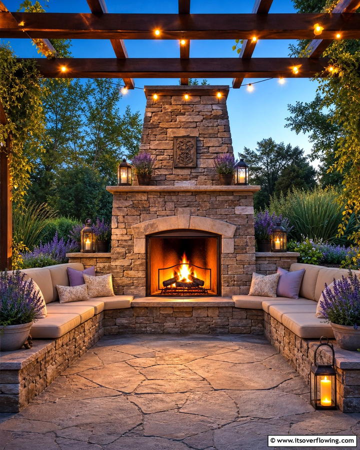 Cozy Outdoor Fireplaces - 21 Outdoor Decor Ideas to Refresh Your Patio or Garden