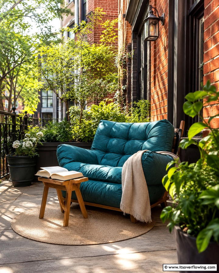 Cozy Outdoor Reading Nook - 25 Townhouse Patio Ideas for Small Outdoor Spaces