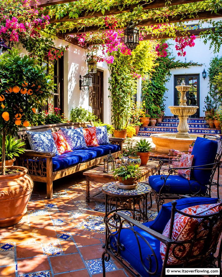 Cozy Outdoor Seating Areas - 20 Spanish Courtyard Ideas for a Serene Outdoor Space