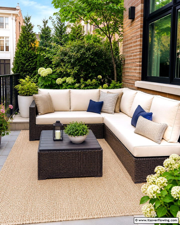 Cozy Outdoor Seating Arrangement - 25 Townhouse Patio Ideas for Small Outdoor Spaces