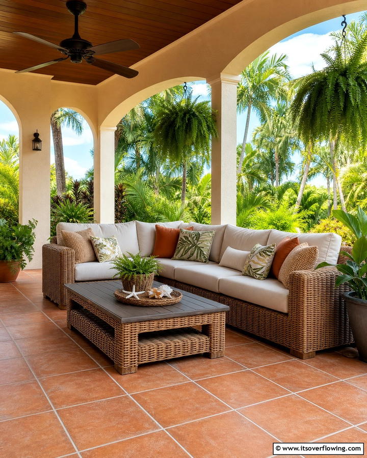 Cozy Outdoor Seating - 20 Lanai Porch Ideas- Tropical Outdoor Living