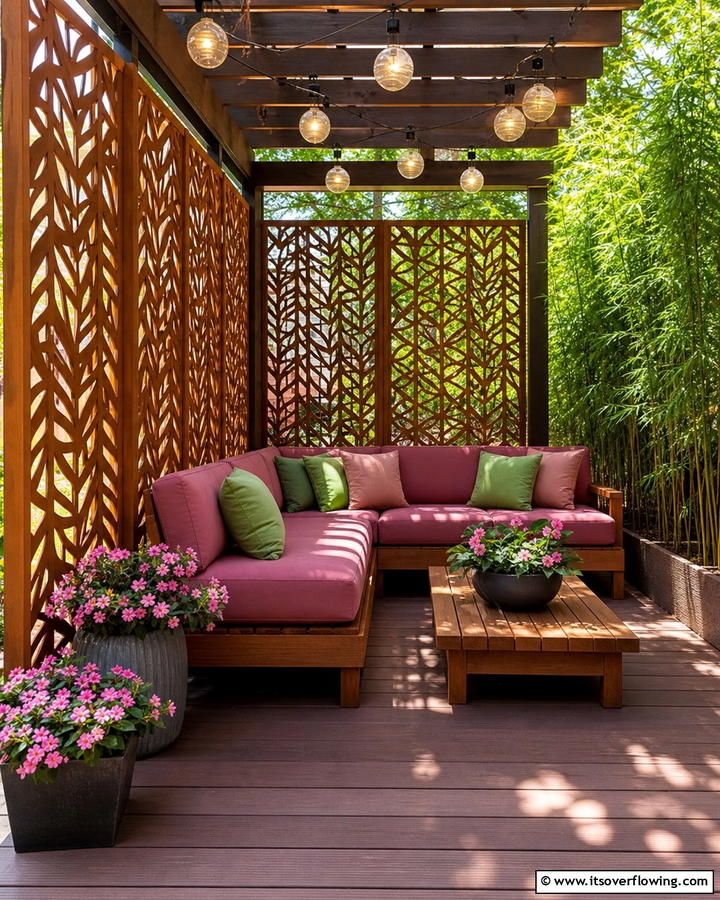Cozy Privacy Deck with Screen - 21 Backyard Deck Ideas to Elevate Your Outdoor Living Space