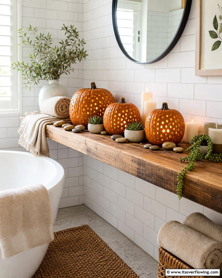 Cozy Pumpkin Candle Holders - 21 Pumpkin Decor Concepts for Autumn-Inspired Home Styling