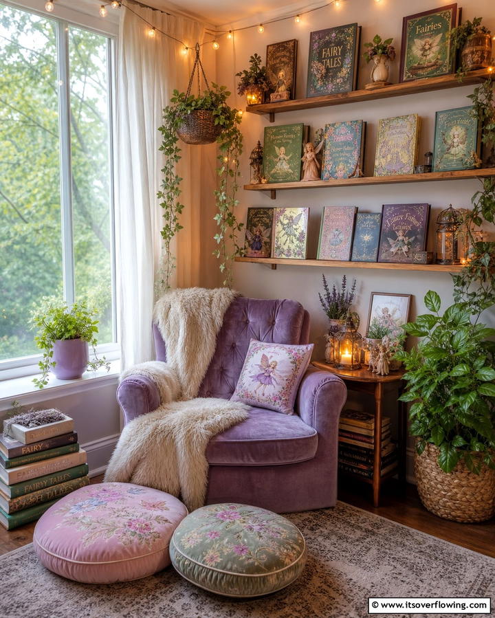 Cozy Reading Nook - 25 Fairycore Bedroom Ideas for a Whimsical Escape