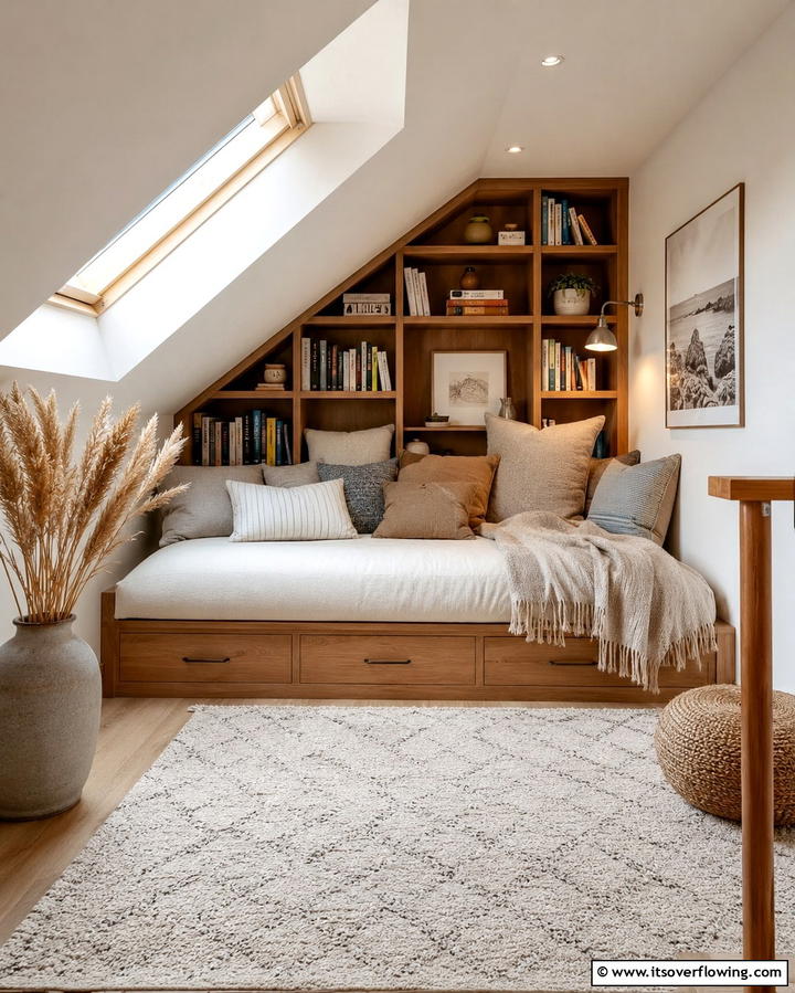 Cozy Reading Nook - 25 Low Ceiling Small Attic Room Ideas for Cozy Living