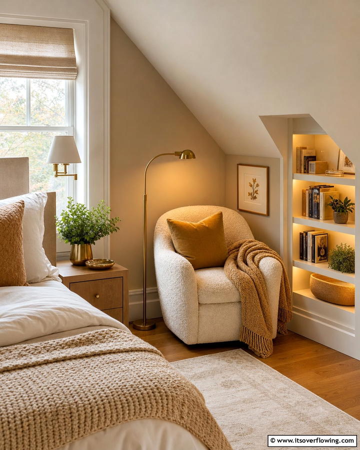Cozy Reading Nook - 25 Low Sloped Ceiling Bedroom Ideas for Unique Spaces