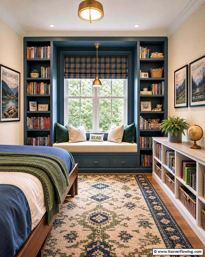 Cozy Reading Nook - 21 Boys’ Room Ideas- Themed Decor & Functional Layouts