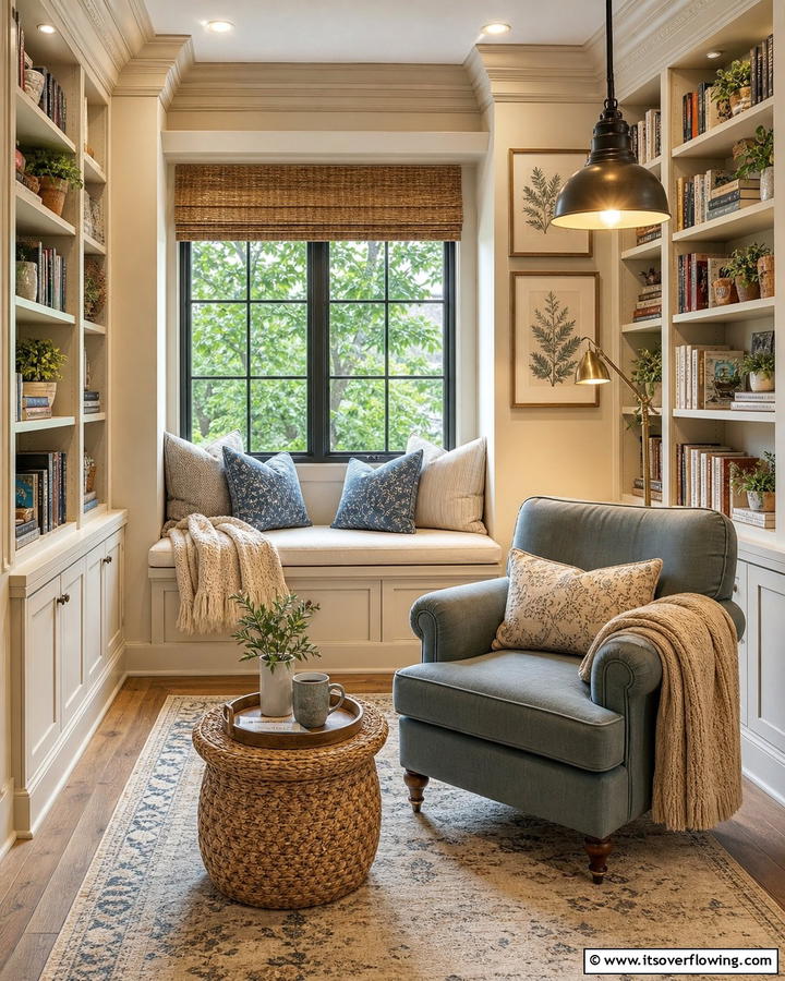 Cozy Reading Nook Family Room - 21 Family Room Ideas for Comfortable and Functional Spaces