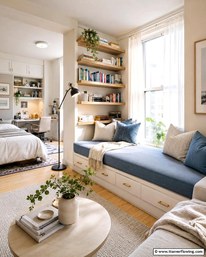 Cozy Reading Nooks - 30 Studio Apartment Ideas to Maximize Small Space Efficiency