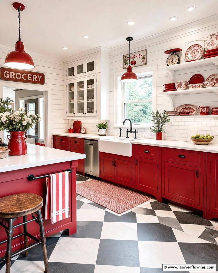 Cozy Red and White Kitchen Theme - 17 Red Kitchen Design Ideas for Bold Contemporary Spaces