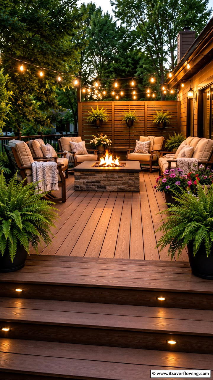 Cozy Retreat Composite Deck - 30 Composite Deck Ideas- Stylish and Durable Outdoor Designs