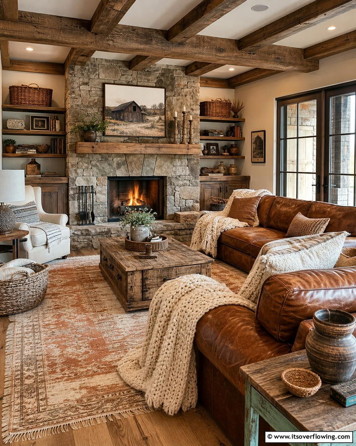 Cozy Rustic Family Room - 21 Family Room Ideas for Comfortable and Functional Spaces