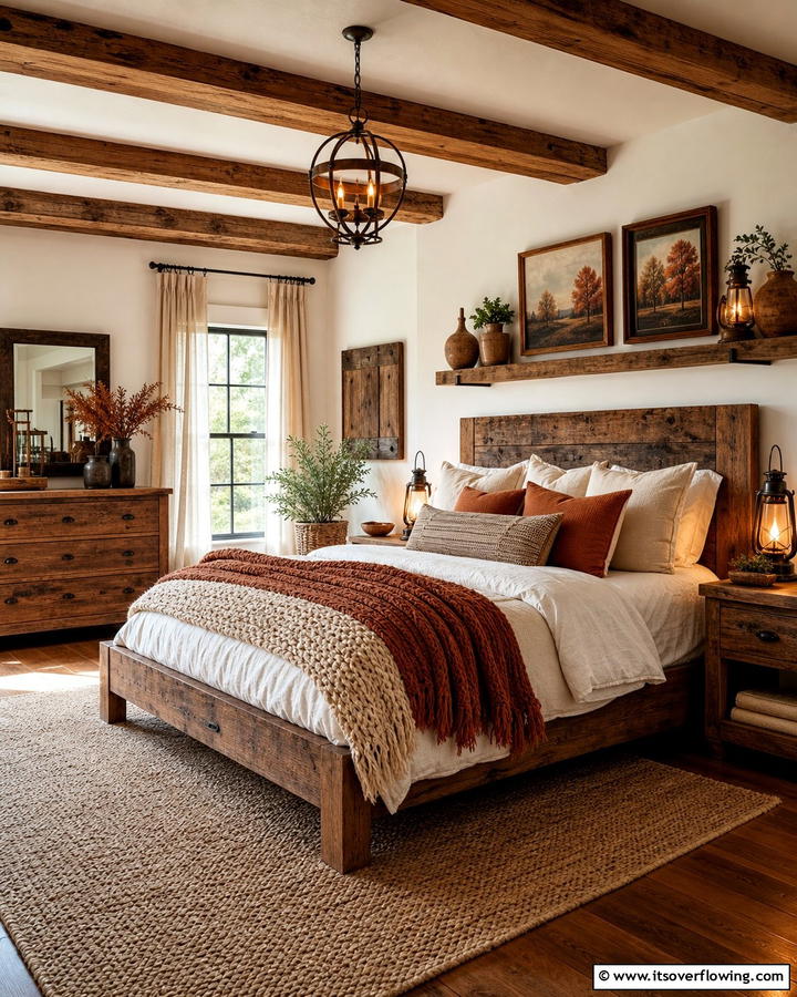 Cozy Rustic Haven - 21 Modern Bedroom Interior Design Ideas for Elegant Spaces