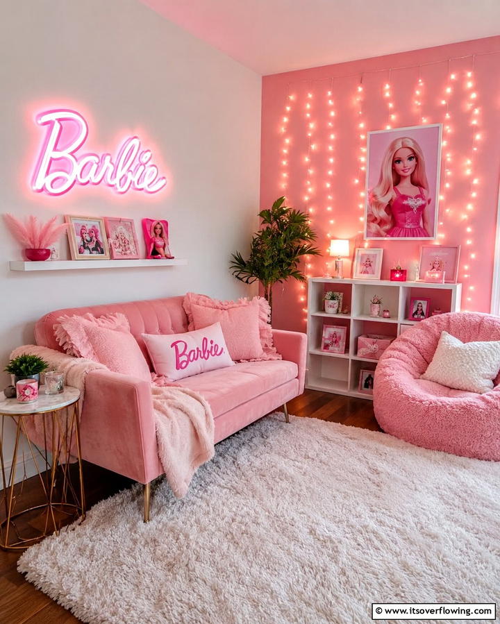 Cozy Seating Area - 25 Fun Barbie Room Ideas for Kids and Collectors