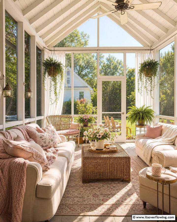 Cozy Sunlit Sanctuary - 21 Screened-in Porch Ideas for Year-Round Outdoor Living