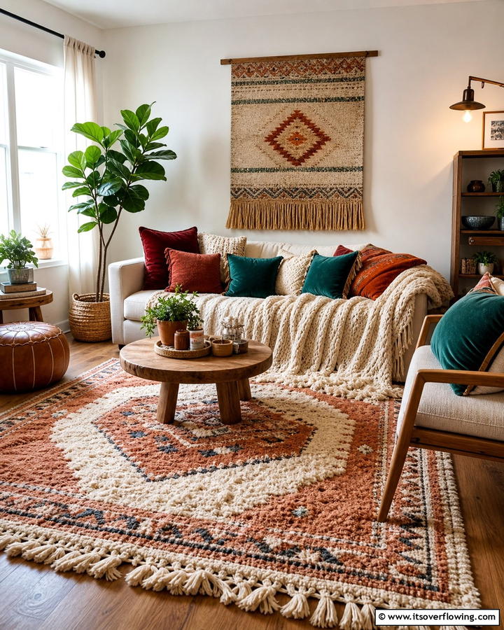 Cozy Textiles and Rugs - 21 Small Living Room Layout Ideas for Cozy Gatherings