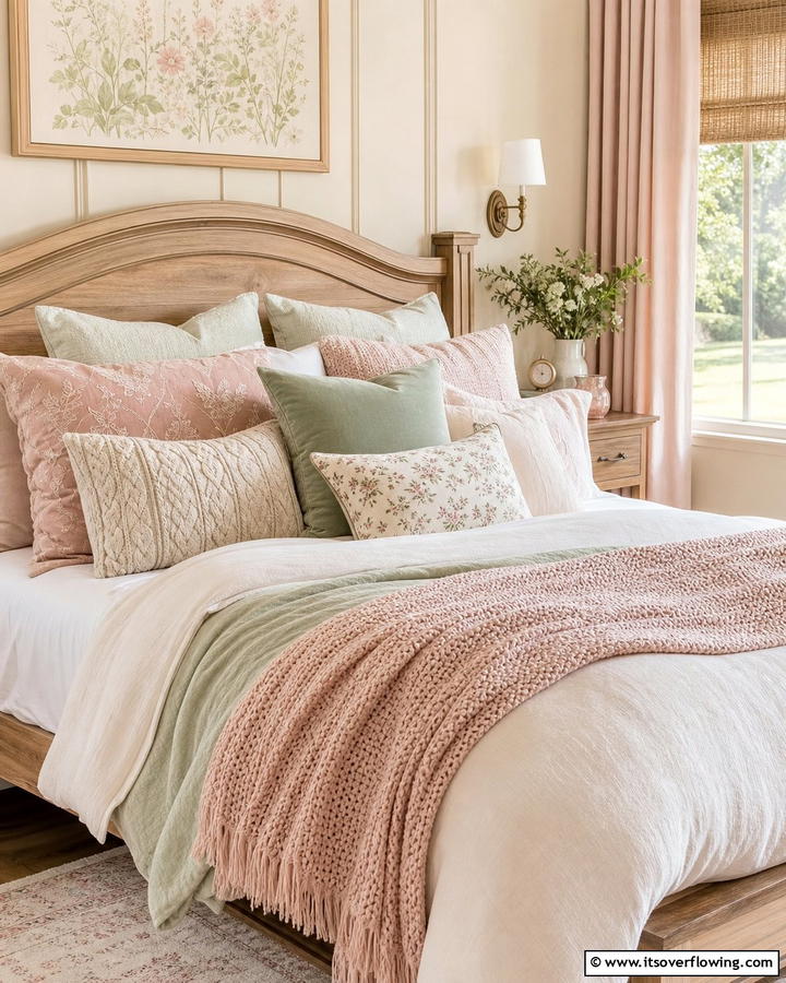 Cozy Throw Pillows for Relaxed Comfort - 17 Relaxing Bedroom Ideas for Serene Sleep Sanctuaries