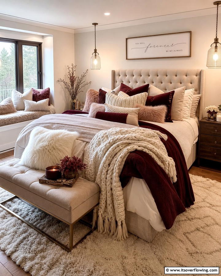 Cozy Throws and Pillows - 17 Romantic Bedroom Ideas for Intimate and Cozy Retreats