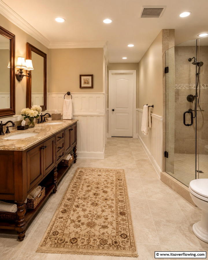Cozy Traditional Style - 30 Basement Bathroom Ideas for Small and Functional Spaces