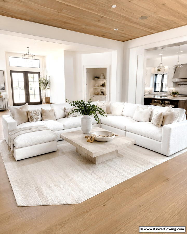 Cozy White Sectional Sofa - 25 White Living Room Ideas for a Timeless Look