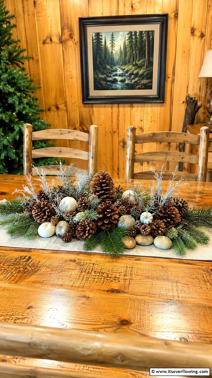 Cozy Woodland Pine Cone Arrangement - 21 Stunning Thanksgiving Centerpiece Ideas for Your Table