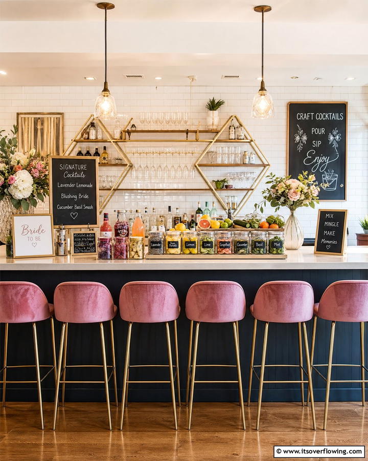 Craft Cocktail Bar Event - 21 Unique Bridal Shower Ideas for Memorable Celebrations