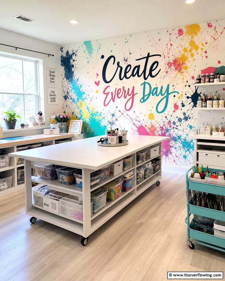 Craft Room Creative Mural - 30 Interactive Mural Ideas- Transform Your Walls Creatively