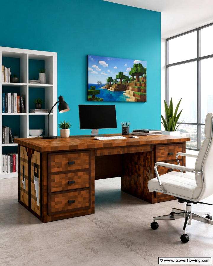 Crafting Table DeskOne - 30 Minecraft Bedroom Ideas for Block-Inspired Fun